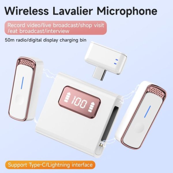 SX88 1 TX + 2 RX Smart Noise Reduction Lavalier Wireless Microphone, Specification: Type-C (Rose Gold) - Image 2