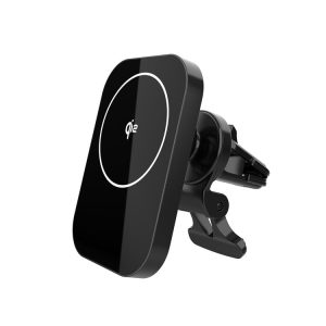 CW12 15W Max QI Standard Magnetic Wireless Charging Car Holder (Black)