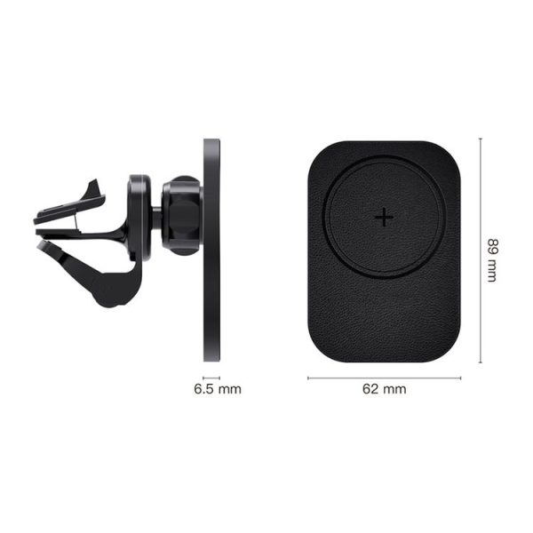 CW12 15W Max QI Standard Magnetic Wireless Charging Car Holder (Black) - Image 10