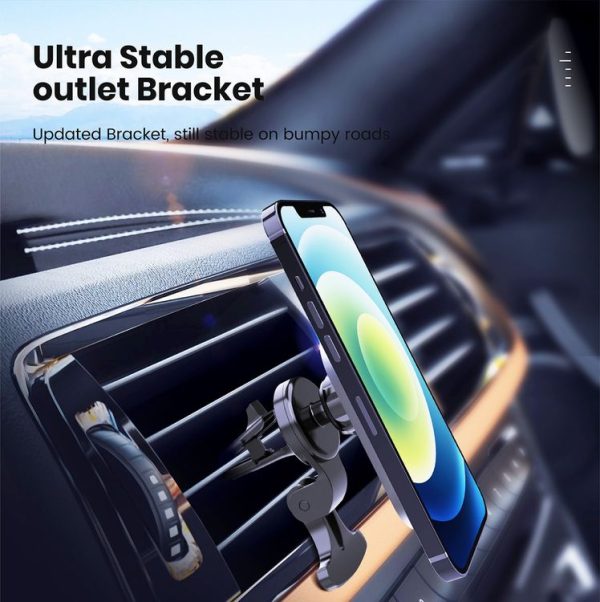 CW12 15W Max QI Standard Magnetic Wireless Charging Car Holder (Black) - Image 3