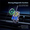 CW12 15W Max QI Standard Magnetic Wireless Charging Car Holder (Black) - Image 6