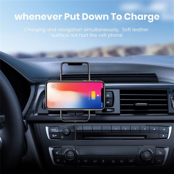 CW12 15W Max QI Standard Magnetic Wireless Charging Car Holder (Black) - Image 8