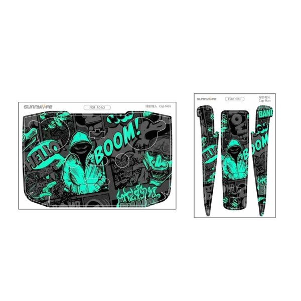 DJI Neo Drone Body Remote Control Protective Sticker (Green Hat Man) - Image 2