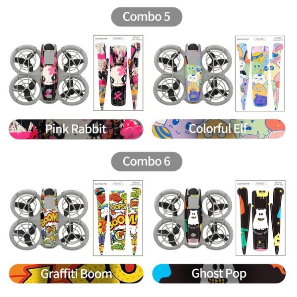 DJI Neo 2pcs Combo Drone Body Protective Stickers (Green Hat Man + Cute Ducks) - Image 11