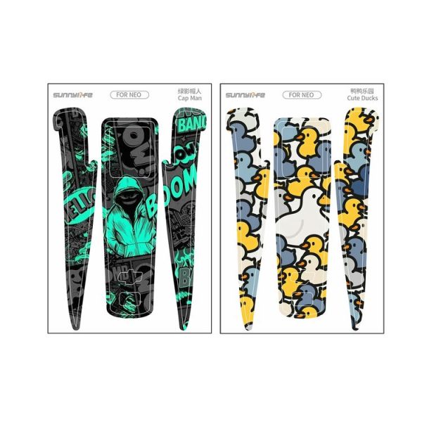 DJI Neo 2pcs Combo Drone Body Protective Stickers (Green Hat Man + Cute Ducks) - Image 2