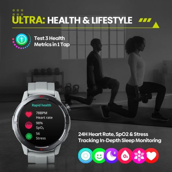 Zeblaze Stratos 3 Ultra 1.43 inch Screen Rugged Outdoor Sports GPS Smart Watch (Space Black) - Image 8