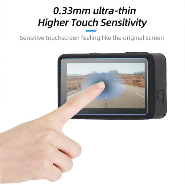 DJI Osmo Action 5 Pro Sunnylife 3 in 1 Lens Protector Front and Rear Screen Tempered Glass Films, Quantity: 1 + 1 + 1 Sets - Image 5