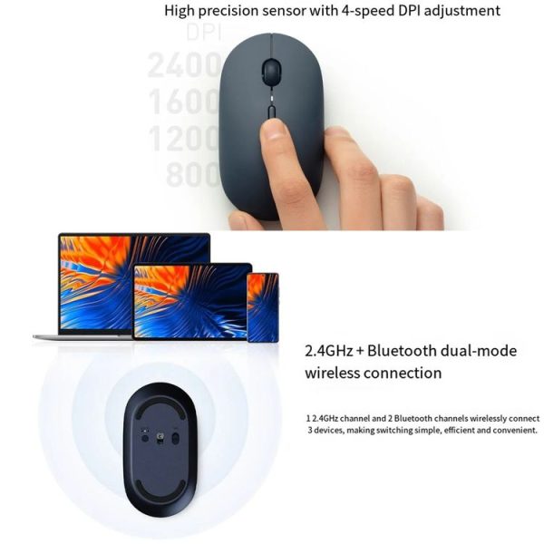 Original Xiaomi XMBXSB01YM Bluetooth Dual Mode Silent Portable Mouse 3 (Black) - Image 3