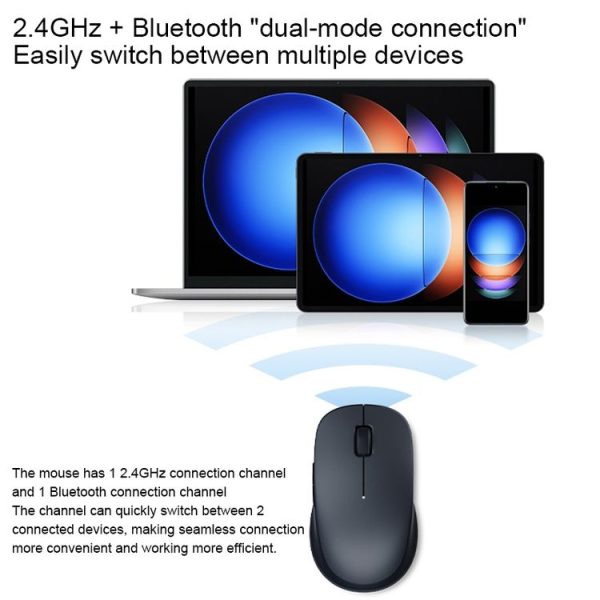 Original Xiaomi XMSMSB01YM 1200DPI Bluetooth Dual Mode Wireless Mouse 2 (Black) - Image 7