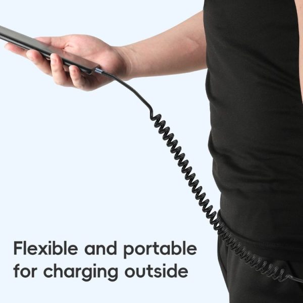 LeadingIdeal L9 / L8 / L7 / L6 PD65W Type-C Elbow to Type-C, 8 Pin Spring Charging Cable (Black) - Image 12