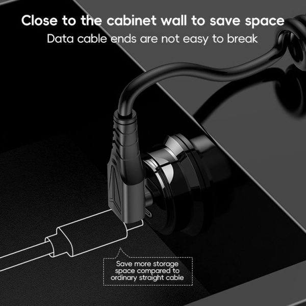 LeadingIdeal L9 / L8 / L7 / L6 PD65W Type-C Elbow to Type-C, 8 Pin Spring Charging Cable (Black) - Image 5