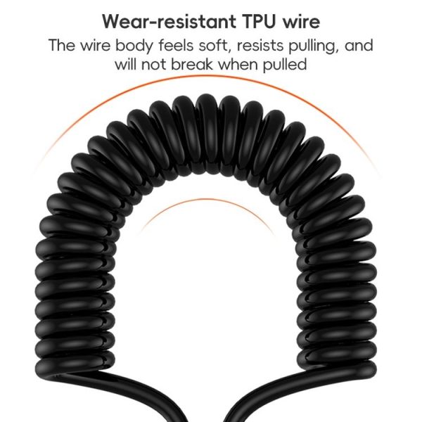 LeadingIdeal L9 / L8 / L7 / L6 PD65W Type-C Elbow to Type-C, 8 Pin Spring Charging Cable (Black) - Image 8