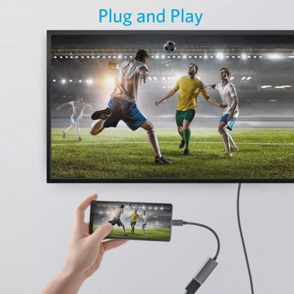 Type-C to HDMI 4K HD Projection Conversion Cable (Grey) - Image 5