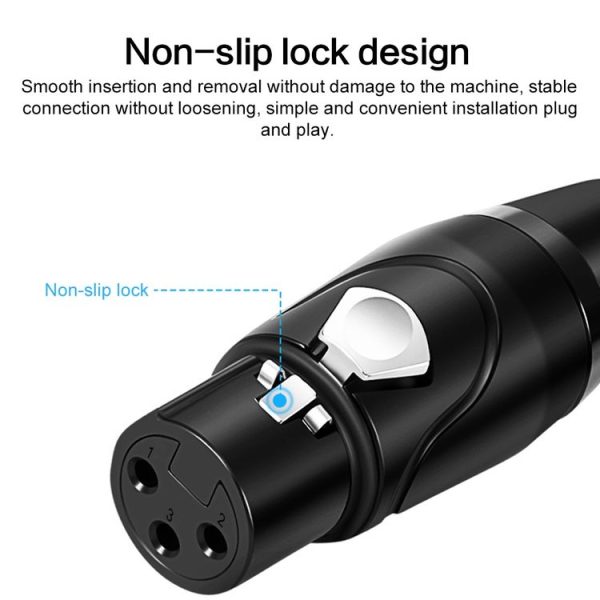 6.35mm to XRL Canon Female Dual Channel Microphone Audio Cable, Length: 1m (Black) - Image 4