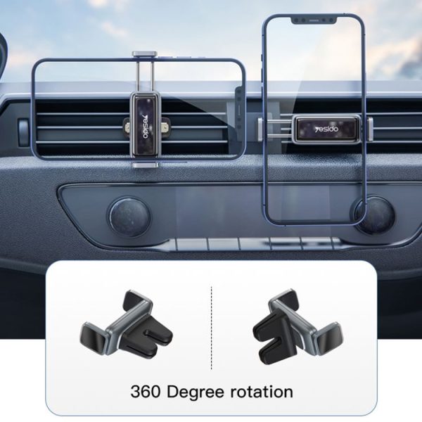 Yesido C124 Car Air Outlet Mini Clamp Mobile Phone Holder (Black) - Image 4