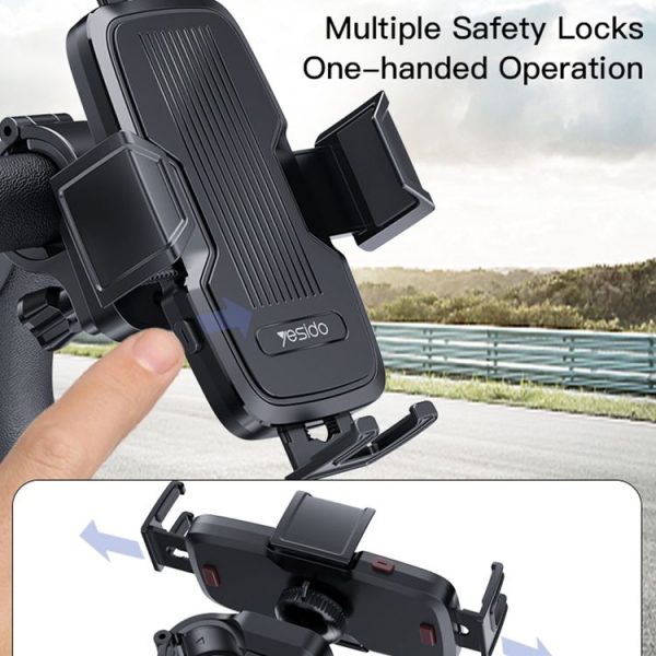 Yesido C127 Dual Side Adjustable Bicycle Handle Phone Holder (Black) - Image 6