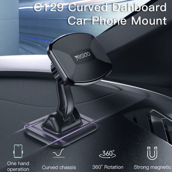 Yesido C129 Car Center Console Magnetic Phone Holder (Black) - Image 2