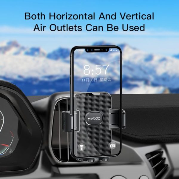 Yesido C136 Car Air Vent Automatic Clip Mobile Phone Holder (Black) - Image 2