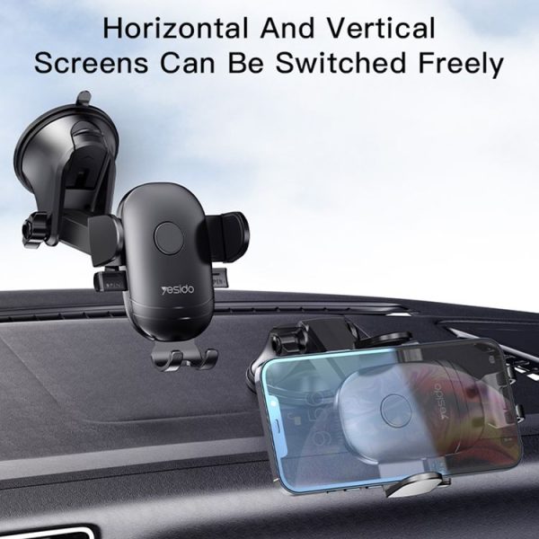 Yesido C138 Free Stretch Rod Suction Cup Car Holder (Black) - Image 2