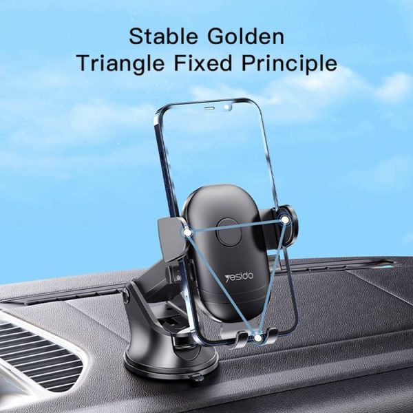 Yesido C138 Free Stretch Rod Suction Cup Car Holder (Black) - Image 4