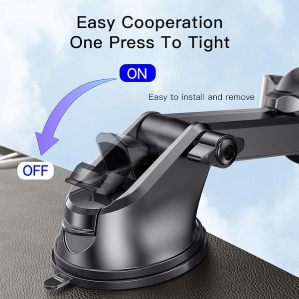 Yesido C138 Free Stretch Rod Suction Cup Car Holder (Black) - Image 5
