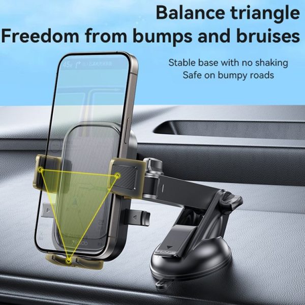 Yesido C267 Suction Cup Gravity Clamp Car Phone Holder (Black) - Image 4