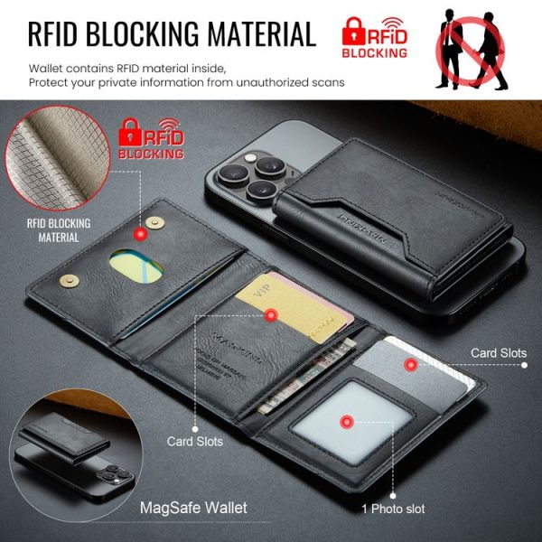 DG.MING MAGKING-K2 Series MagSafe RFID Card Bag (Black) - Image 3