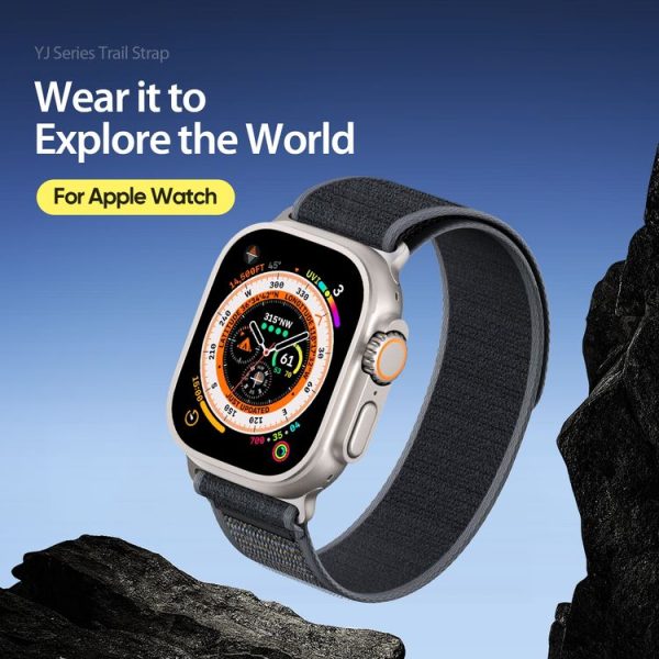 Apple Watch 46mm / 49mm / 45mm / 44mm DUX DUCIS YJ Series Nylon Watch Band (Black) - Image 2
