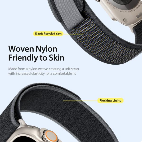 Apple Watch 46mm / 49mm / 45mm / 44mm DUX DUCIS YJ Series Nylon Watch Band (Black) - Image 4