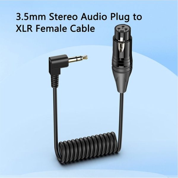 3.5mm to XLR Male Gold Plated Connector Copper Core Right Angle Coiled Audio Cable, Length: 0.5m - Image 6