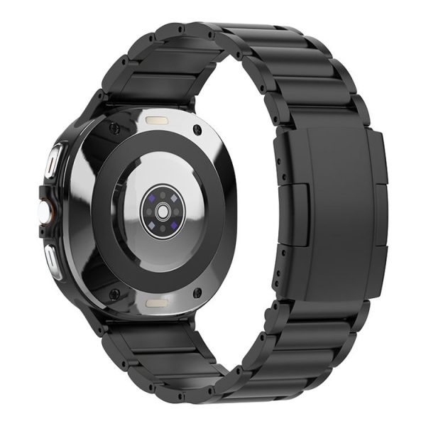 Samsung Galaxy Watch Ultra 47mm Three Beads Tortoise Buckle Titanium Steel Watch Band (Black) - Image 2