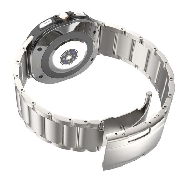Samsung Galaxy Watch Ultra 47mm Three Beads Tortoise Buckle Titanium Steel Watch Band (Black) - Image 5
