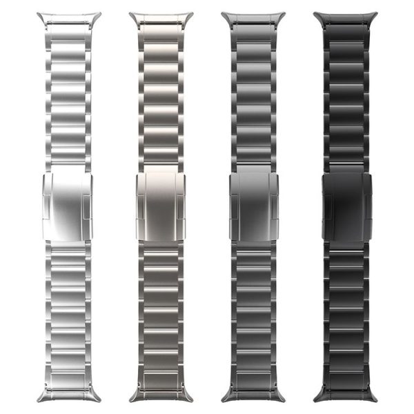 Samsung Galaxy Watch Ultra 47mm Three Beads Tortoise Buckle Titanium Steel Watch Band (Black) - Image 6