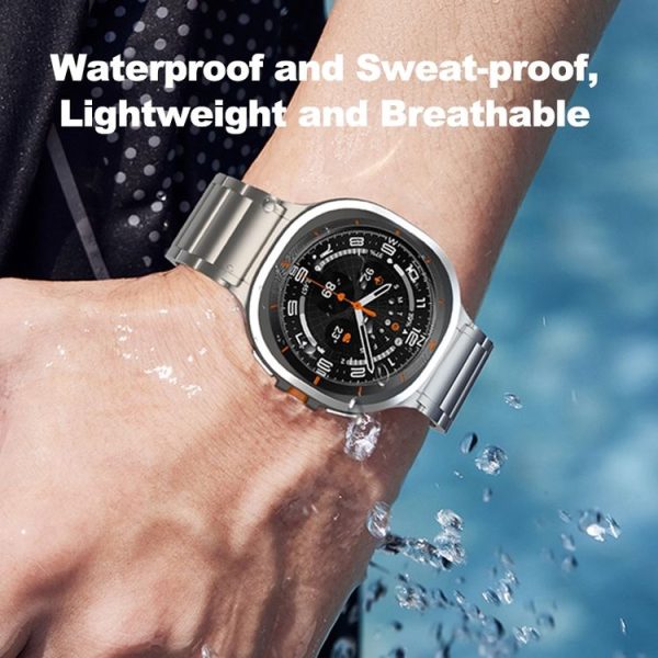 Samsung Galaxy Watch Ultra 47mm Three Beads Tortoise Buckle Titanium Steel Watch Band (Black) - Image 7