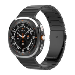 Samsung Galaxy Watch Ultra 47mm One Bead Flat Buckle Pure Titanium Watch Band (Black)