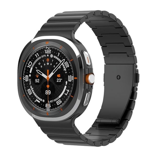 Samsung Galaxy Watch Ultra 47mm One Bead Flat Buckle Pure Titanium Watch Band (Black)