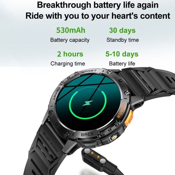 LEMFO K65 1.43 inch Bluetooth Call Smart Watch, Support Heart Rate / Blood Oxygen (Black) - Image 16