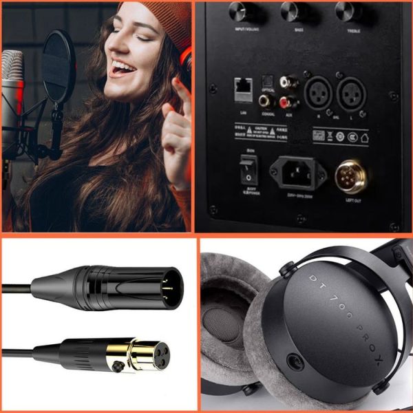 Mini XLR Female to XLR Male Audio Mixer Mini Microphone Coiled Audio Cable, Length: 0.5m (Black) - Image 7