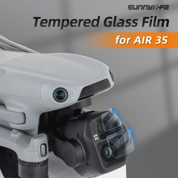 DJI Air 3S Sunnylife Tempered Glass Film Lens Protector, Quantity: 1 Set (Transparent) - Image 3
