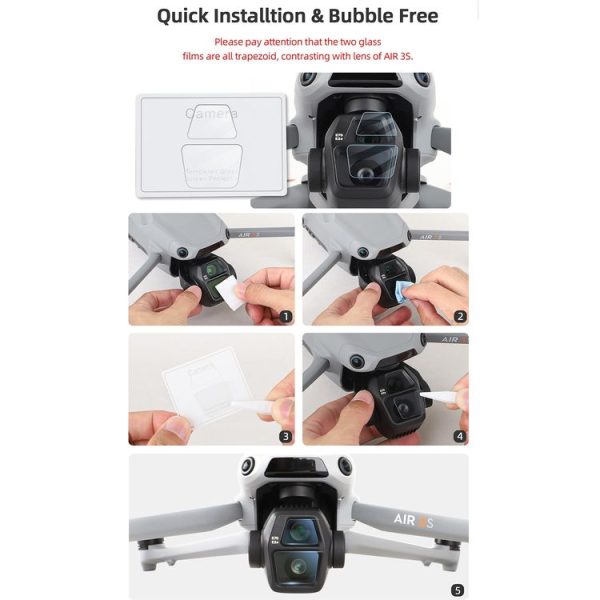 DJI Air 3S Sunnylife Tempered Glass Film Lens Protector, Quantity: 1 Set (Transparent) - Image 9