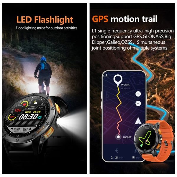 LEMFO K67 1.43 inch AMOLED Screen GPS Sports Smart Watch, Support Bluetooth Call / Health Monitoring (Black) - Image 5