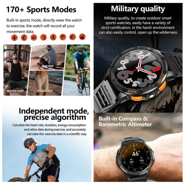 LEMFO K67 1.43 inch AMOLED Screen GPS Sports Smart Watch, Support Bluetooth Call / Health Monitoring (Black) - Image 6