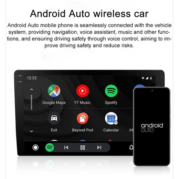 CarPlay and Android Auto Wireless Car Connectivity Box, Specification: Square (Black) - Image 3