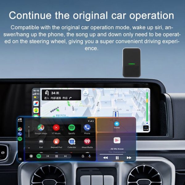 CarPlay and Android Auto Wireless Car Connectivity Box, Specification: Square (Black) - Image 7