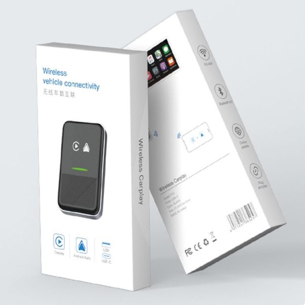 CarPlay and Android Auto Wireless Car Connectivity Box, Specification: Square (Black) - Image 8