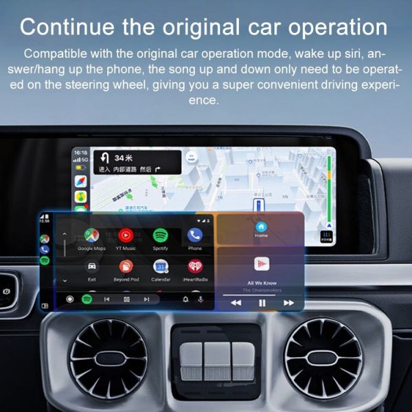 CarPlay and Android Auto Wireless Car Connectivity Box, Specification: Round (Black) - Image 7