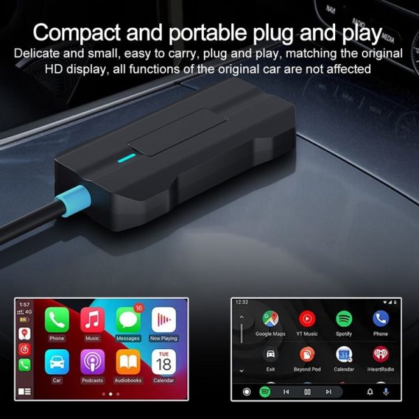 CarPlay and Android Auto Dual Interface Wireless Car Connectivity Box, Length: 20cm (Black) - Image 4