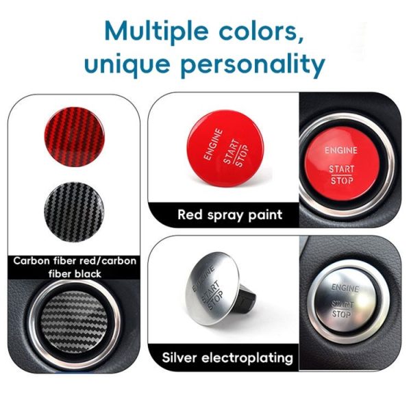 Car Keyless One-key Start Button Switch 2215450714 for Mercedes-Benz W164 / W205 (Carbon Fiber Black) - Image 3