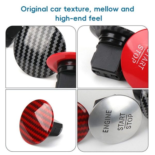Car Keyless One-key Start Button Switch 2215450714 for Mercedes-Benz W164 / W205 (Carbon Fiber Black) - Image 4
