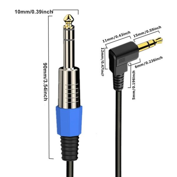 6.5mm to 3.5mm Elbow Guitar Loudspeaker Coiled 6.35mm Audio Cable, Length: 0.5m (Black) - Image 2